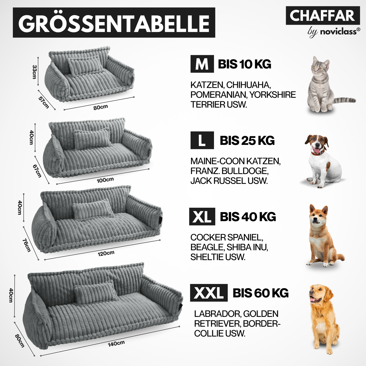 Haustiersofa 'Chaffar'