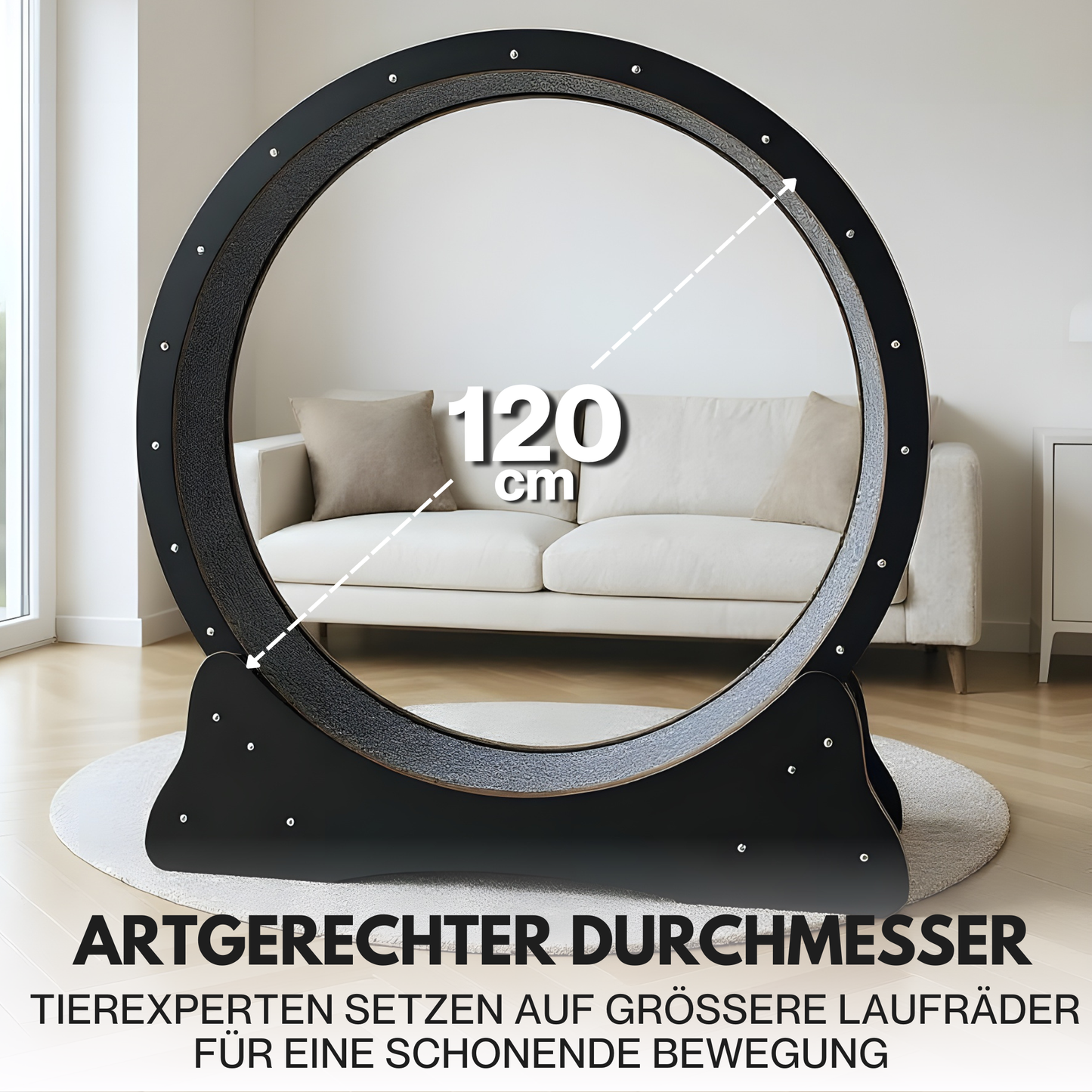 Katzenlaufrad 'Baghira' XXL Groß 120cm Innendurchmesser