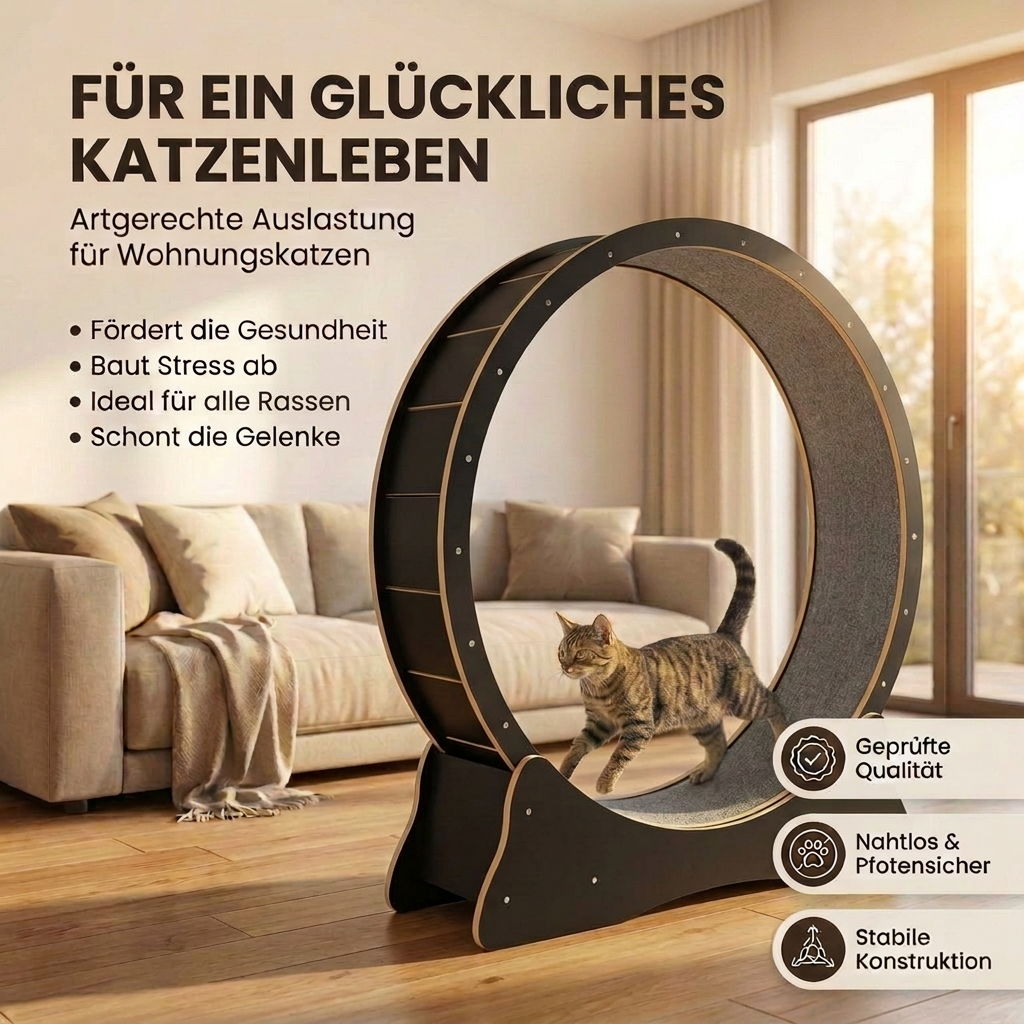 Katzenlaufrad 'Baghira' XXL Groß 120cm Innendurchmesser