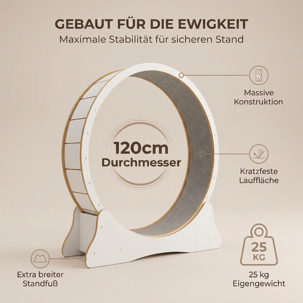 Katzenlaufrad 'Baghira' XXL Groß 120cm Innendurchmesser